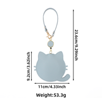 Loupe portable en forme de chat de dessin animé avec étui en cuir et sangle rétractable, pochette de protection en cuir PU, sac breloque
