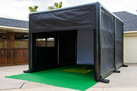 Cage de simulateur de golf gonflable d'intérieur en PVC noir de haute qualité avec impression personnalisée pour la maison