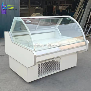 Vitrina Refrigerada de Vidrio Transparente con 3 Puertas de <span class=keywords><strong>Acero</strong></span> <span class=keywords><strong>Inoxidable</strong></span> para Carnes y Charcutería, Ideal para Uso <span class=keywords><strong>en</strong></span> Restaurantes y Fruterías, con Ventilación por Aire Forzado - Product Image 2