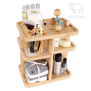 Organizador de cosméticos de bambú Popular, almacenamiento delicado para organizador de maquillaje, ideal para armario de escritorio, estante de encimera de alta calidad - Product Image 5