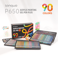 Ensemble de stylos à encre gel en plastique multi-tailles, 1,0 mm, pointes assorties, écriture fluide, professionnel, pour le travail, 90 couleurs, stylos acryliques pour journal
