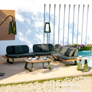 Luxury Modern Teak Aluminum <b>Outdoor</b> Set-<b>waterproof</b> Weather Resistant Eco-friendly High-density Foam <b>Cushions</b> Garden Ld201sf - Product Image 4