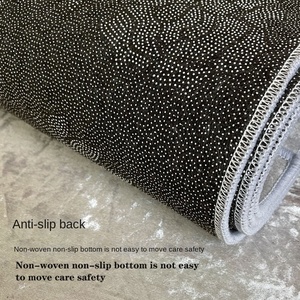Alfombra Vintage de Oriente Medio con Estampado de Color Sólido, Estilo Étnico, Tapete Acolchado con Diseño de Diamantes Dorados, Antideslizante, con Borlas, Estilo Chino - Product Image 4