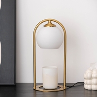Lampe chauffe-bougie électrique moderne en verre, lampe de table de luxe pour bougies parfumées, veilleuse avec minuterie, aromathérapie