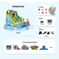 Structure gonflable commerciale de haute qualité avec toboggan, thème pirates de dessin animé, en PVC, pour enfants