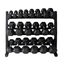 Ensemble d'haltères hexagonales ergonomiques ASTM pour la musculation et les exercices de gym - 55-100 kg