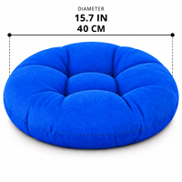 Offre Spéciale : Lot de 8 Coussins Ronds en Polypropylène de 16 Pouces pour Chaises et Coussins de Sol pour Enfants, Portables pour Salle de Classe et Maison, Bleu Royal