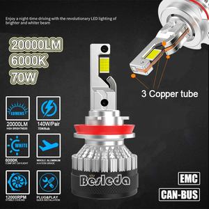 Todo en uno Super brillante sistema de iluminación automática LED faro H7 9005 9006 <span class=keywords><strong>Mini</strong></span> ventilador estilo Accesorios coche luces Led H11 H3 H4 HB3 - Product Image 6