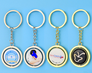 Double-sided Blank Logo 360 Rotating Keychain Custom Personalize Stainless Steel Rotating Laser Engraving Sublimation <b>Key</b> <b>Chain</b> - Product Image 1