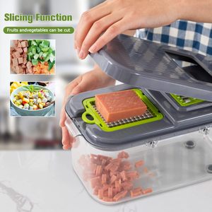 Factory Wholesale Kitchen Accessories 14 in 1 Food <b>Cutter</b> Veggie Onion Chopper Mandoline Slicer Multifunctional <b>Vegetable</b> <b>Cutter</b> - Product Image 5