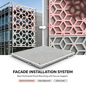 Sistema de Fachada Geométrica de Aluminio, Panel de Muro Cortina Perforado con Corte Láser, Revestimiento Exterior para Edificios - Product Image 2