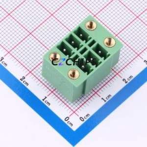 DB2EVHBM-3.81-2*3P-GN Plug-in Terminal Block Through hole,P=3.81mm Board-to-Board / Socket - Closed Screw Fixing 2x3P 3.81mm - Product Image 1