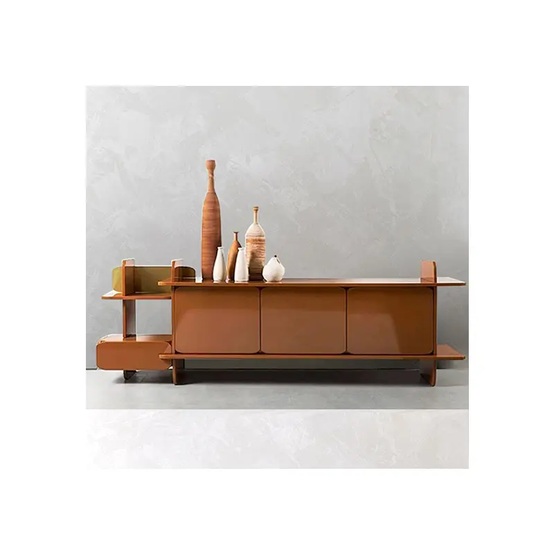 Mesa de buffet de madera de roble moderna, aparador de Metal con acento antiguo, armario lateral de almacenamiento de cocina dorado para sala de estar