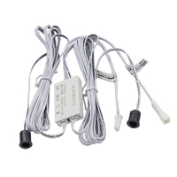 Detektor Sensor gerak & posisi IR lampu anggur kabinet lemari pakaian pintu ganda LED hitam DC12V 24V dengan saklar Sensor dapat dilepas