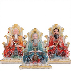 Estatua de la Divinidad de los Tres Puros (Yuanshi Lingbao) de Jade Blanco Han, Estilo Daoísta, de Taishang Laojun, Fundida a Mano para <span class=keywords><strong>el</strong></span> Hogar - Product Image 1