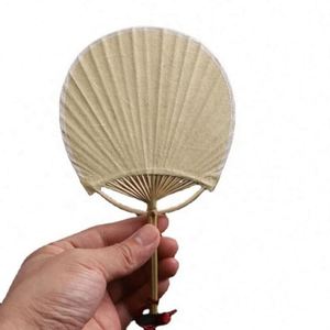 New Arrival Mini Small Blank DIY Handheld Fan Wedding White Paddle Fan for Wedding Decoration - Product Image 1
