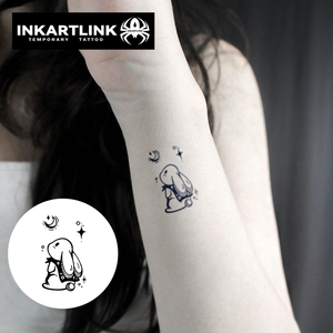 Tatuaje Temporal de Conejito para <span class=keywords><strong>Mujer</strong></span>, Adhesivo de Tatuaje de Larga Duración, 15 Días, Resistente al Agua, Tatuaje Corporal de Jugo de Fruta Natural para Damas - Product Image 2