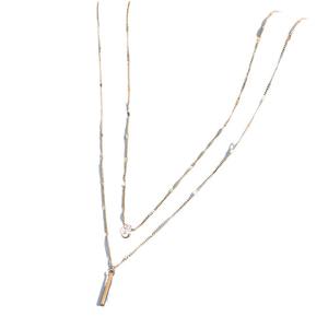 Kalung liontin mewah wanita, perhiasan berlian Eropa Amerika lapisan ganda berbentuk Drop untuk wanita - Product Image 6