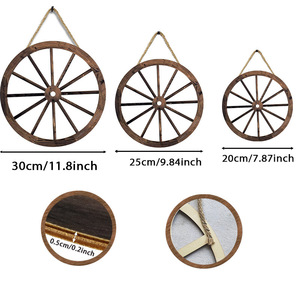 KingWin Wooden Wall Hanging Horse <b>Wheel</b> Decor Circular Retro Style For Bedroom Living Room Home Decor - Product Image 3