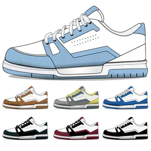 2023 Big Brand High Quality Skateboard Sneaker Green Fashion Custom Logo Men Walking Shoes Latest Design Oem Shoes For Man