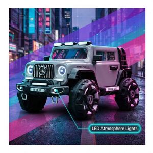 รถยนต์ไฟฟ้าสำหรับเด็ก SUV รุ่น 390 มอเตอร์ แบตเตอรี่ ไฟ LED แถบเรืองแสง ห้องโดยสารขนาดใหญ่ พวงมาลัยสะดวกสบาย สำหรับเด็กอายุ 2-4 ปี วัสดุพลาสติก รองรับ MP3 ฟังเพลง - Product Image 3