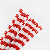 Pailles à boire en plastique PP écologiques réutilisables sur mesure avec impression en plastique rigide, design drapeau américain et option de logo personnalisé
