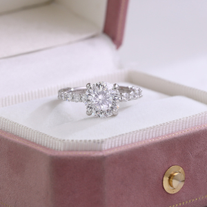 Fine Jewelry PT950 avec 3CT VVS White Lab Grown Diamond Bague de fiançailles Bijoux en platine demi-tour pour femmes - Product Image 3