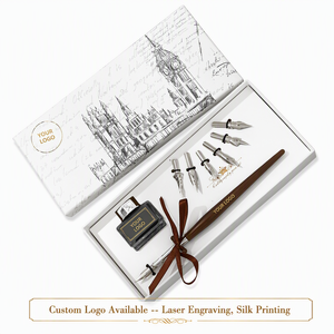 <span class=keywords><strong>Set</strong></span> di Penne in Legno per Calligrafia con 6 Punte e 1 <span class=keywords><strong>Set</strong></span> di Inchiostri, Regalo di Cancelleria, <span class=keywords><strong>Set</strong></span> di Penne Stilografiche - Product Image 6