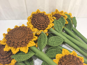 Venta al por mayor de <span class=keywords><strong>flores</strong></span> artificiales tejidas a mano de girasol para la graduación y examen de ingreso a la universidad Enviar a los profesores - Product Image 2