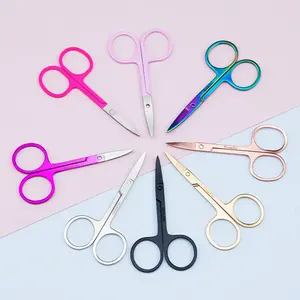 Best Price Colorful Stainless Steel Beauty Makeup Scissors Eyebrow Eyelash Scissors for Salon Home