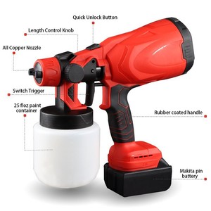 Pistolet de peinture industriel HVLP professionnel portatif sans fil 18V Lithium-ion 2000mAh ultra-fin haute pression 800ml - Product Image 3