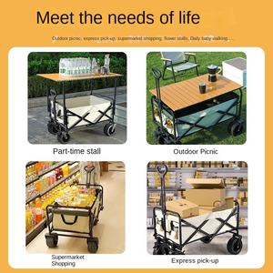 Carrito Plegable con Capacidad <span class=keywords><strong>de</strong></span> 160L, Ruedas Todoterreno <span class=keywords><strong>para</strong></span> Camping, Aire Libre y Compras - Product Image 2