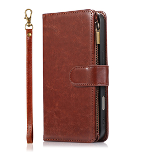 Cho <span class=keywords><strong>iPhone</strong></span> 17 16 15 14 13 12 11 Pro Max Cộng Với Không Khí Ví PU Da Lật Bìa Dây Đeo Cổ Tay Dây Kéo 9 Khe Cắm Thẻ Sang Trọng Trường Hợp Điện Thoại - Product Image 2