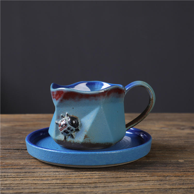 Kiln blue - beetle coffee cup and saucer 160ml