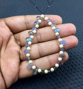 Unique 21 Pieces Natural Labradorite Gemstone Smooth Pear Shape Briolette Beads Blue Fire Jewelry Garden <b>Stone</b> - Product Image 5