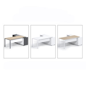 เฟอร์นิเจอร์สำนักงานบ้านที่ทันสมัยออกแบบใหม่รูปตัว L โต๊ะผู้จัดการผู้บริหารสีขาวกับฮัทช์ - Product Image 5
