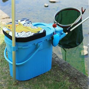 Ultra Light <b>Mini</b> Multi-function Fishing Backpack Fishing Rod Holder <b>Canvas</b> Material 10L Capacity Three-Layer Design Rack - Product Image 2