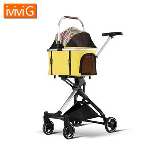 รถเข็นสัตว์เลี้ยงอลูมิเนียมการบินพร้อมระบบดูดซับแรงกระแทกน้ำหนักเบาสำหรับสัตว์เล็กใช้งานกลางแจ้งหรูหรา OEM - Product Image 4