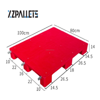 Palette en plastique légère 1000x800mm, nouvelle palette en plastique solide à face unique, livraison rapide directe d'usine