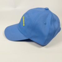 OEM de alta calidad de 6 paneles de algodón con borde curvo al por mayor azul amarillo de color personalizado bordado Logo gorra de béisbol