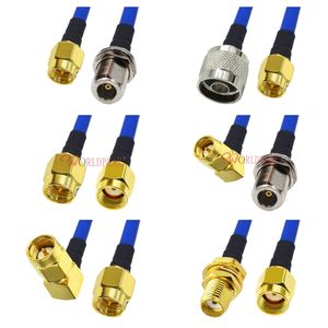 Antenna RF Jumper N <strong>Sma</strong> <strong>Male</strong> female BH panel <strong>To</strong> Rp <strong>Sma</strong> <strong>Male</strong> female RA Blue RG141 rg402 RG405 flex RF Cable Assembly - Product Image 1
