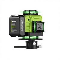 Niveau laser 4D industriel OEM vert, auto-nivelant 360°, trépied, 4x360 lignes croisées, outil de construction et de rénovation, étui durable, batterie