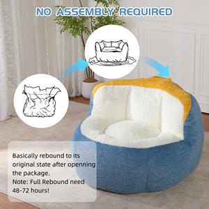 Sillón Puff Ergonómico Redondo Extra Grande, Sofá Puff Individual de Tela Suave para Uso en Interiores del Hogar - Product Image 6