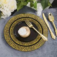 175 pièces ensembles de vaisselle assiettes avec couverts ustensiles robustes vaisselle jetable en plastique pour fête mariage hôtel