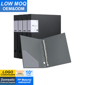 Raccoglitori A4 in plastica nera a 3 anelli, copertina flessibile con 1 tasca, formato Letter, contiene 80 fogli, per uso scolastico e ufficio - Product Image 1