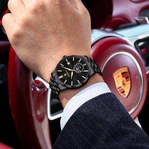 Reloj de Pulsera Poedagar 854 de Acero Inoxidable con Fase Lunar, Reloj para Hombre, Calendario, Resistente al Agua, Reloj de Negocios para Hombre - Product Image 2