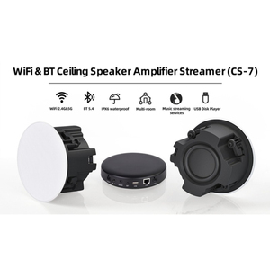 Cloudyx CS-7 Hi-Fi Inalámbrico para Altavoz de Techo 5.4 |   Conexión WiFi de Doble Banda, Emparejamiento Maestro-Esclavo, Resistente al Agua IPX6, Salida de 60W, para el Hogar - Product Image 3