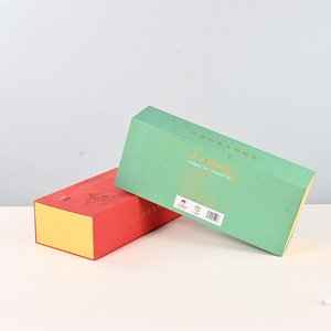 Caja de Regalo de Té con Tapa Abatible Roja para Comunicaciones Ópticas, Empaque de Papel Corrugado para Regalo de Té al Estilo Chino - Product Image 2