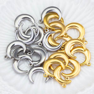 Colgantes de Moda de Acero Inoxidable 316L con Baño de Oro de 14k y 18k, Resistentes al Deslustre, Dijes de Luna para Fabricación de Joyas, Collares y Pulseras - Product Image 1