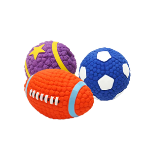 Jouet interactif pour animaux de compagnie en latex, ballon de football qui couine, ballon de volley-ball, adapté aux chiens et aux chats, jouets à mâcher - Product Image 1